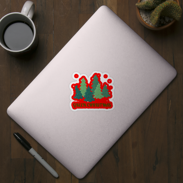 Green Christmas Trees by Creatifly Graphic Tees